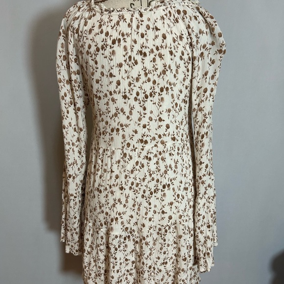 Altar’d State Floral Cream and Brown Dress - Picture 5 of 7